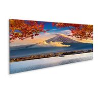 islandburner Tableau sur toile Montagne Fuji Lac Kawaguchiko Coucher de Soleil Automne Saisons Yamanachi Japon Cadre Affiche Poster Murale Tableaux