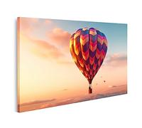 islandburner Tableau sur toile montgolfière colorée coucher de soleil IA images murales poster