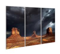 islandburner Tableau sur toile - Monument dramatique Valley - Décoration murale pour le salon - Pour les aventuriers - 3 pièces