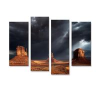 islandburner Tableau sur toile - Monument dramatique Valley - Décoration murale pour le salon - Pour les aventuriers - 4 pièces