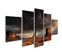 islandburner Tableau sur toile - Monument Dramatique Valley - Décoration murale pour salon - Pour les amoureux de la nature - 5 pièces