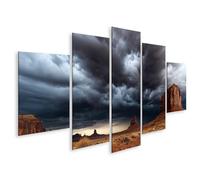 islandburner Tableau sur toile - Monument dramatique Valley - Décoration murale pour salon - Pour les amoureux de la nature - 5 pièces