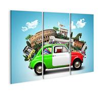 islandburner Tableau sur Toile Monuments d'Italie Italie et Voiture Italienne rétro Cadre Affiche Poster Murale Tableaux