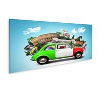 islandburner Tableau sur Toile Monuments d'Italie Italie et Voiture Italienne rétro Cadre Affiche Poster Murale Tableaux