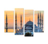 islandburner Tableau sur toile Mosquée bleue au coucher du soleil à Istanbul avec minarets