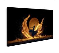 islandburner Tableau sur toile Motif ballerine dans la lumière du feu - Tableau mural pour les amateurs de danse - Édition A2