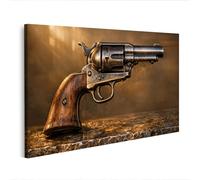 islandburner Tableau sur toile Motif Colt Revolver antique pour fans de western Édition K1