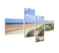 islandburner Tableau sur toile Motif dunes de sable sur la mer sous ciel bleu et nuages