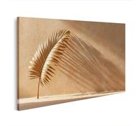 islandburner Tableau sur toile motif feuille de bananier harmonieuse ombre murale salon parfait pour les amoureux de la nature - Edition Q1