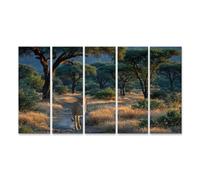 islandburner Tableau sur toile motif guépard dynamique - Impression d'art pour salon pour les amoureux de la nature - 5 pièces - XXL - Edition W1