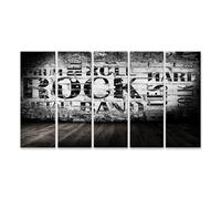 islandburner Tableau sur toile Motif musique rock mur graffiti design plancher en bois Images murales élégantes Poster mural