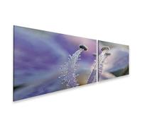 islandburner Tableau sur toile - Motif orchidée dans la brume du matin - Décoration murale - 2 pièces