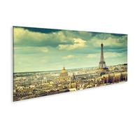islandburner Tableau sur toile - Motif paysage romantique de Paris - Décoration murale pour salon - Parfait pour les fans de voyage - Panorama
