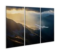 islandburner Tableau sur toile Motif planeur dans la lumière du soir sur paysage de montagne Images murales Poster