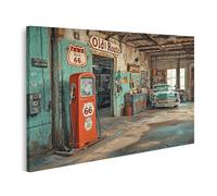 islandburner Tableau sur toile Motif Route soixante-six Atelier Classique Images Murales Poster