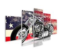 islandburner Tableau sur toile Noire Moto Drapeau Américain Convient pour Harley Davidson Images Murales Poster