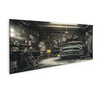 islandburner Tableau sur toile Oldtimer Atelier Charme dans le garage rétro Ambiance Images murales Poster
