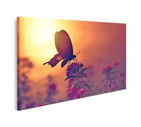 islandburner Tableau sur toile Ombre papillon fleurs lumière du soleil réflexion wat eau fond lumière Cadre Affiche Poster Murale Tableaux