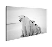 islandburner Tableau sur toile Ours blanc avec chiots Ours polaire avec deux chiots dans la neige Peintures Impressions x salon