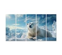 islandburner Tableau sur toile Ours polaire dans la neige sur paysage glacé Images murales Poster
