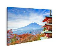 islandburner Tableau sur toile pagode paysage d'automne sur la montagne et vue volcanique Images murales Poster