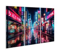islandburner Tableau sur toile panneaux néon dans les rues de Tokyo Images murales Poster