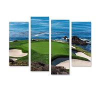 islandburner Tableau sur toile Parcours de golf de Pebble Beach pour les golfeurs Cadre Affiche Poster Murale Tableaux