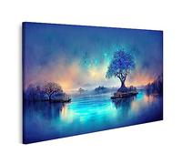 islandburner Tableau sur Toile Paysage Marin Romantique Couleur Bleue AI Midjourney Cadre Affiche Poster Murale Tableaux