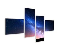 islandburner Tableau sur toile Paysage Nocturne Coloré Voie Lactée Lumière Ciel Étoilé Univers Cadre Affiche Poster Murale Tableaux