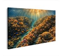 islandburner Tableau sur toile - Paysage sous-marin fascinant avec récifs coralliens et poissons - Edition L2