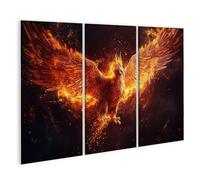 islandburner Tableau sur toile Phoenix volant des oiseaux de feu brûlants créatures mythiques Cadre Affiche Poster Murale Tableaux