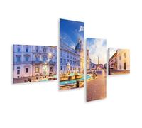 islandburner Tableau sur toile Piazza avec bâtiments historiques et fontaines à Rome Images murales Poster
