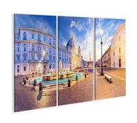 islandburner Tableau sur toile Piazza avec bâtiments historiques et fontaines à Rome Images murales Poster