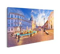 islandburner Tableau sur toile Piazza avec bâtiments historiques et fontaines à Rome Images murales Poster