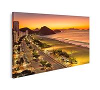 islandburner Tableau sur toile Plage de Copacabana à l'aube à Rio de Janeiro Brésil Cadre Affiche Poster Murale Tableaux
