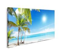 islandburner Tableau sur toile Plage De La Mer Des Caraïbes Sous Les Palmiers Cadre Affiche Poster Murale Tableaux