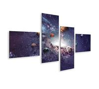 islandburner Tableau sur toile Planètes du système solaire dans l'espace Chambre des jeunes Chambre des enfants Cadre Affiche Poster Murale Tableaux