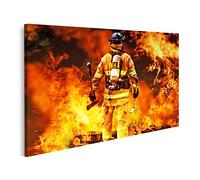 islandburner Tableau sur toile Pompiers engagés à combattre les flammes Peintures Impressions Art Poster Mural