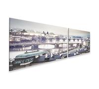 islandburner Tableau sur toile Pont de Prague dans le brouillard tôt le matin dans une ambiance hivernale