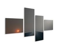 islandburner Tableau sur toile - Pont mystique dans le brouillard - Décoration murale de salon pour les rêveurs - 4 pièces - Edition P1