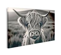 islandburner Tableau sur toile - Portrait de vache des Highlands détaillé