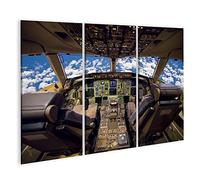 islandburner Tableau sur toile Poste de pilotage d'avion Cadre Affiche Poster Murale Tableaux