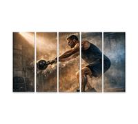islandburner Tableau sur toile pour entraînement Kettlebell à la salle de sport pour la force et l'endurance - 5 pièces XXL