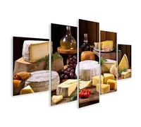 islandburner Tableau sur Toile Présentoir Artisanal Fromage Fabrication Rustique Table en Bois Image de Cuisine pour Cuisine Photos Peintures Murales Affiches