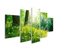 islandburner Tableau sur Toile Printemps Nature Beau Paysage Herbe Verte Et Arbres Cadre Affiche Poster Murale Tableaux