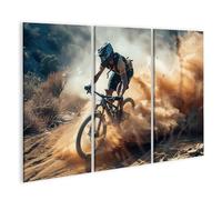 islandburner Tableau sur toile professionnel cycliste naviguant sur un VTT Enduro sur un chemin poussiéreux et tourbillonne la poussière sur des images murales poster