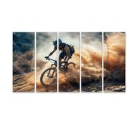 islandburner Tableau sur toile professionnel cycliste naviguant sur un VTT Enduro sur un chemin poussiéreux et tourbillonne la poussière sur des images murales poster