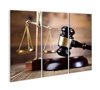 islandburner Tableau sur toile représentant le marteau du juge et la balance symbole de la justice