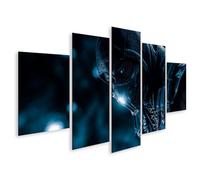 islandburner Tableau sur toile représentant un combattant masqué sous une lumière bleutée - 5 pièces