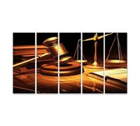 islandburner Tableau sur toile représentant un juge, un marteau de la balance et un livre de loi, symbole de justice, images murales
